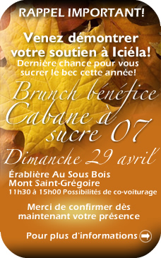 Annonce pour la cabane &agrave; sucre