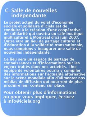 C. Salle de nouvelles ind&eacute;pendante