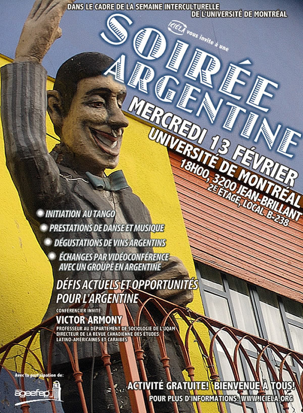 Affiche de la soiree Argentine